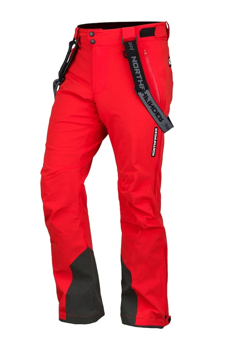 Pantaloni impermeabili si rezistenti la vant, pentru schi Howard, Negru/Rosu vermillion