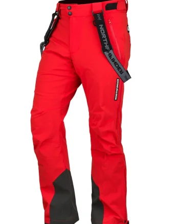 Pantaloni impermeabili si rezistenti la vant, pentru schi Howard, Negru/Rosu vermillion
