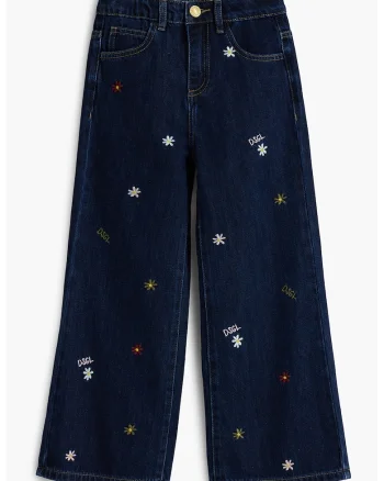 Blugi cu broderie, Bleumarin