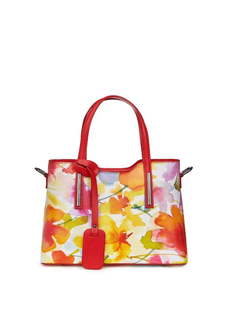 Geanta dama din piele cu model floral Mariella FF3