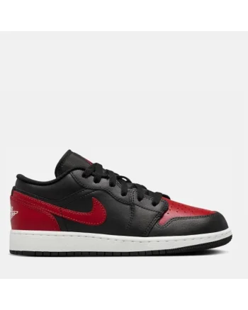 Pantofi sport baieti  Air Jordan 1 Low, piele naturala/piele ecologica, rosu/negru