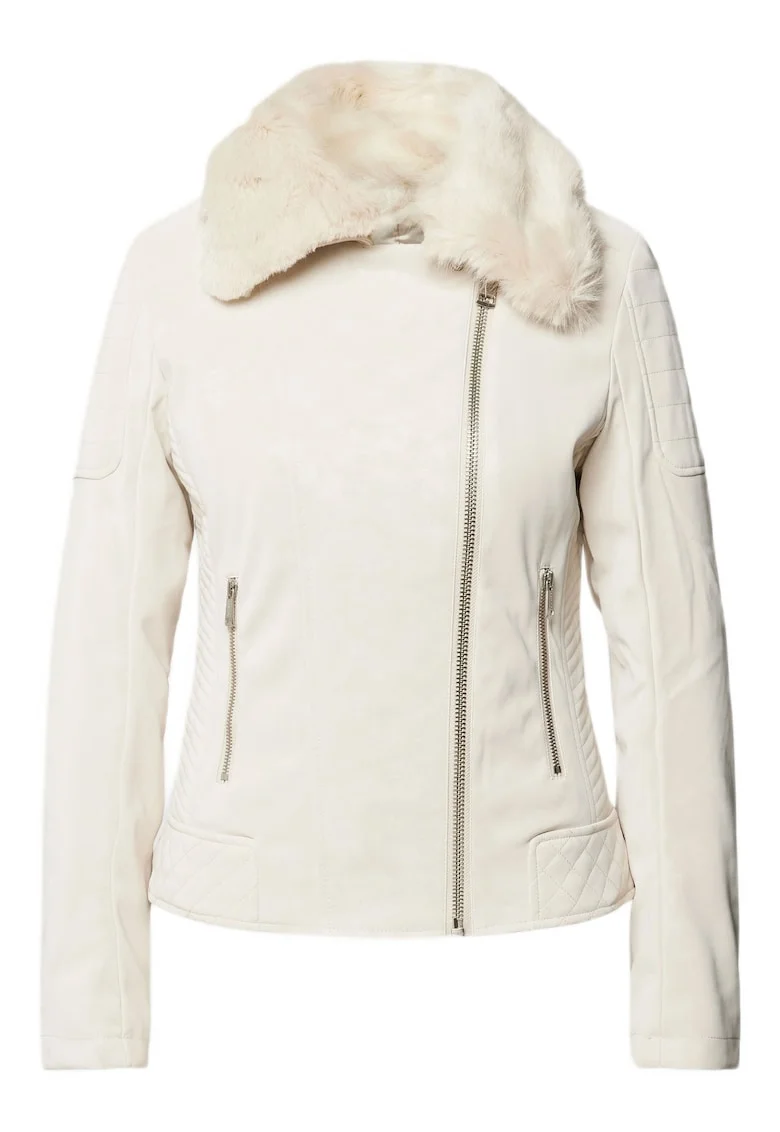 Jacheta dama,  Piele sintetica, Bej,