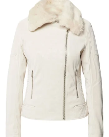 Jacheta dama,  Piele sintetica, Bej,