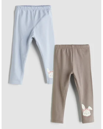 Set de pantaloni regular fit cu imprimeu grafic - 2 piese, Gri/Albastru deschis