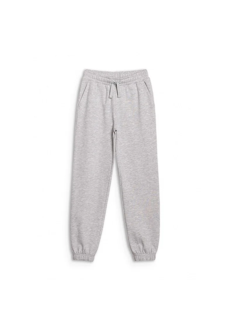 Pantaloni sport copii,  pentru fete, gri, textil
