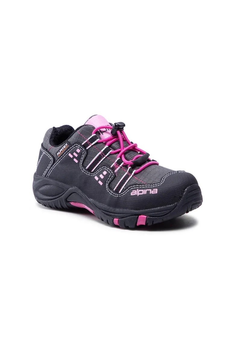 Pantofi trekking fete,  Piele ecologica, Gri