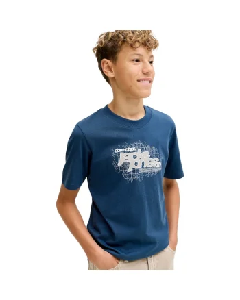 Tricou JACK &JONES Grid Branding JNR 50589, Albastru