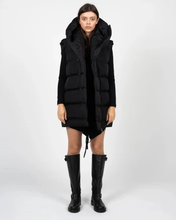Vesta unisex supradimensionata cu gluga,