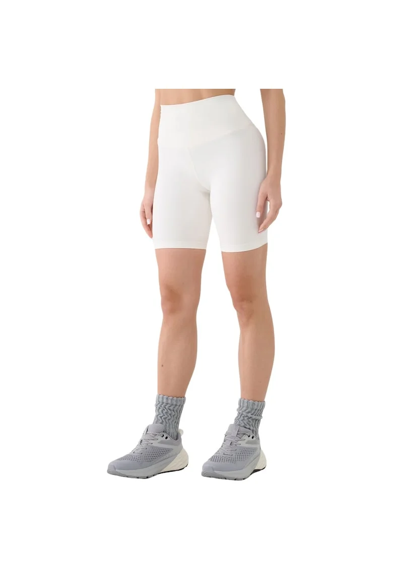 Colanti scurti sport dama F019,  Poliester/Elastan, Alb,