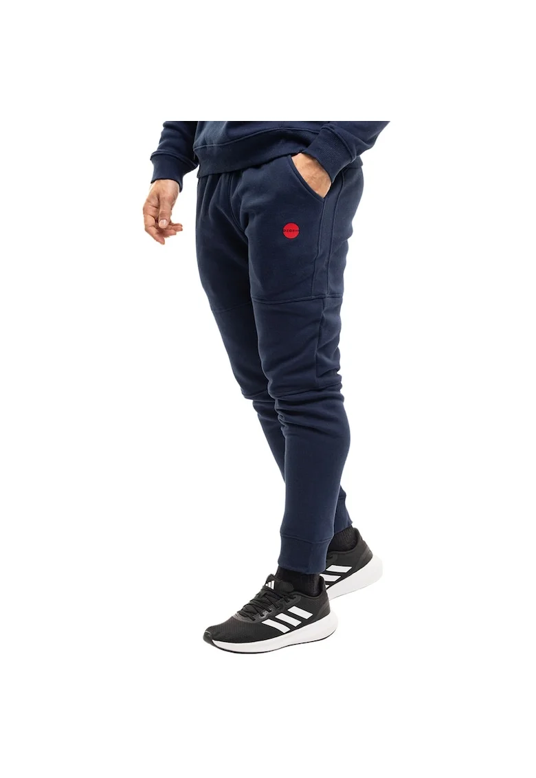 Pantaloni sport barbati  James bleumarin, bumbac, set cu snururi de strangere