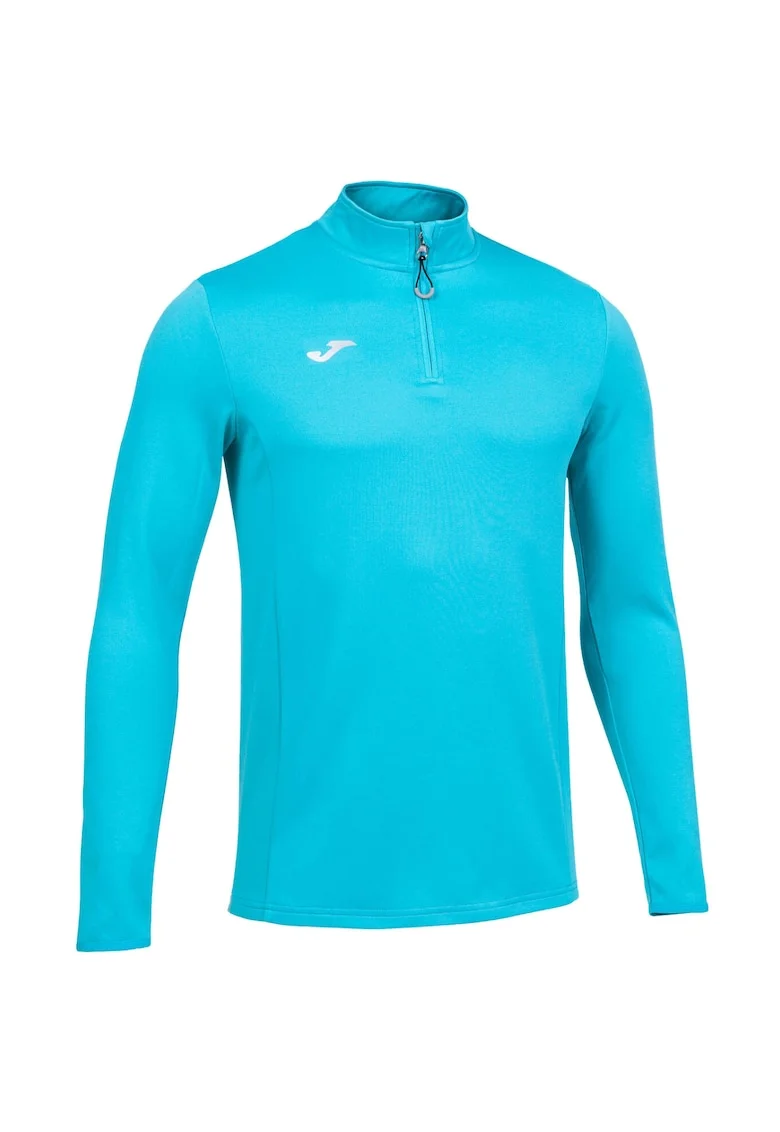 Hanorac sport barbati  Running Night, turcoaz fluorescent, croiala slim, material cu uscare rapida