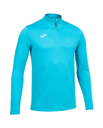 Hanorac sport barbati  Running Night, turcoaz fluorescent, croiala slim, material cu uscare rapida