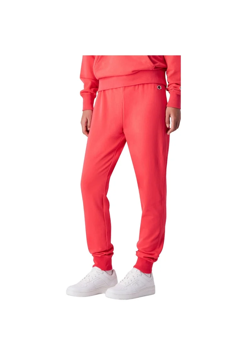 Pantaloni sport dama,  Rib Cuff, roz, bumbac-elastan