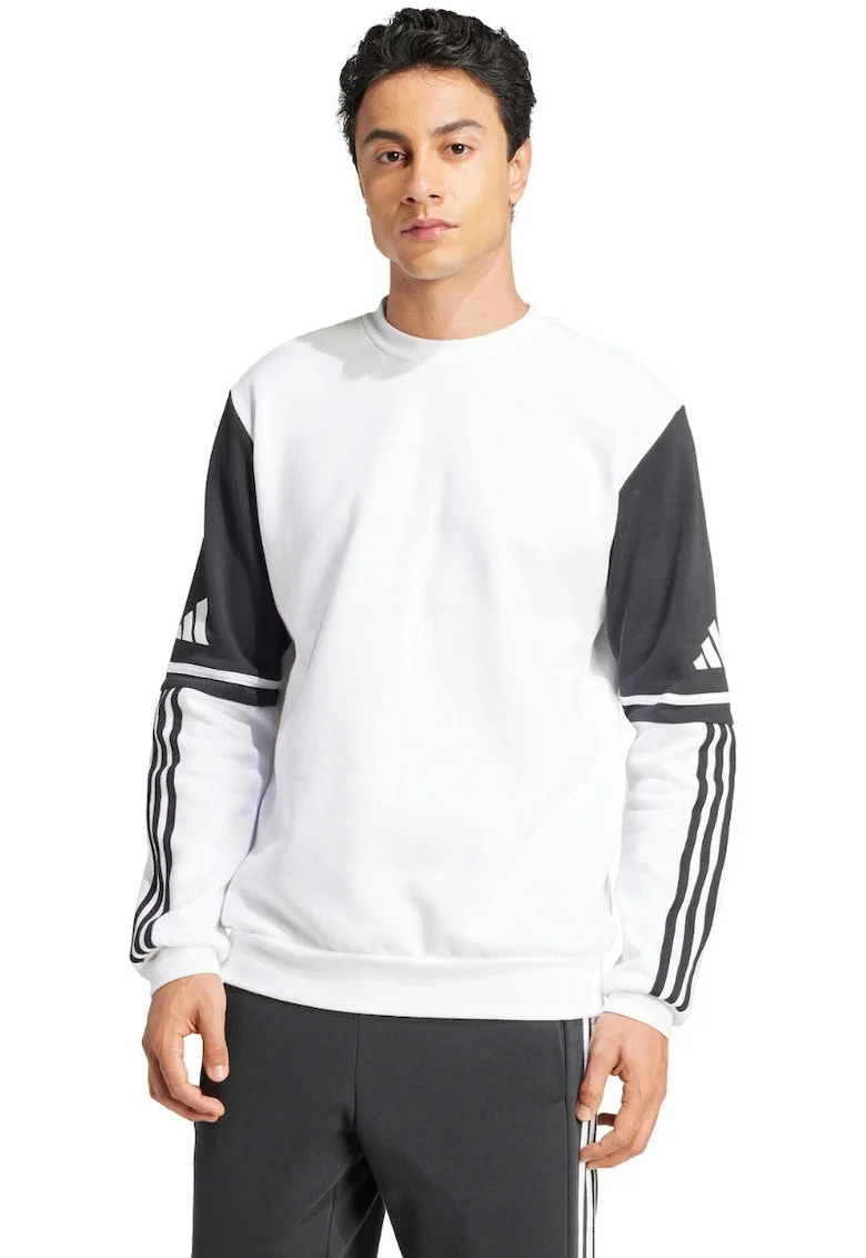 Bluza sport barbati,  Squadra 25, alb/negru, bumbac si poliester reciclat