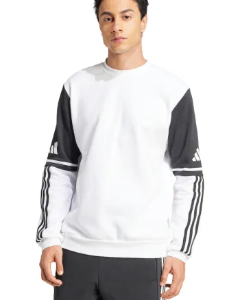 Bluza sport barbati,  Squadra 25, alb/negru, bumbac si poliester reciclat