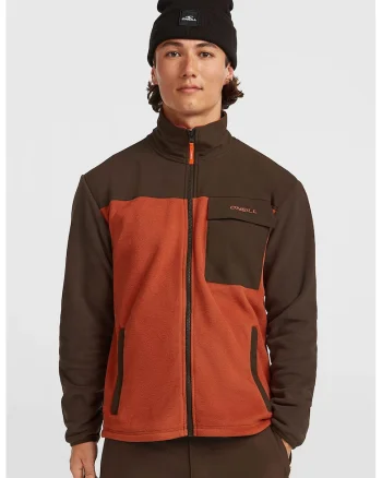 Jacheta din fleece, pentru schi Polartec Hyper, Maro/Portocaliu stins