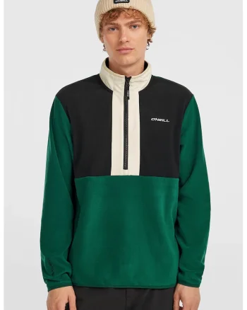 Bluza de trening din fleece cu fenta cu fermoar, pentru schi WC'Cruz Triple Polartec®, Verde/Alb fildes/Negru