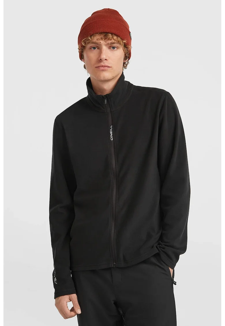 Jacheta slim-fit din fleece cu fermoar, pentru schi FWC Cruz Jack, Negru