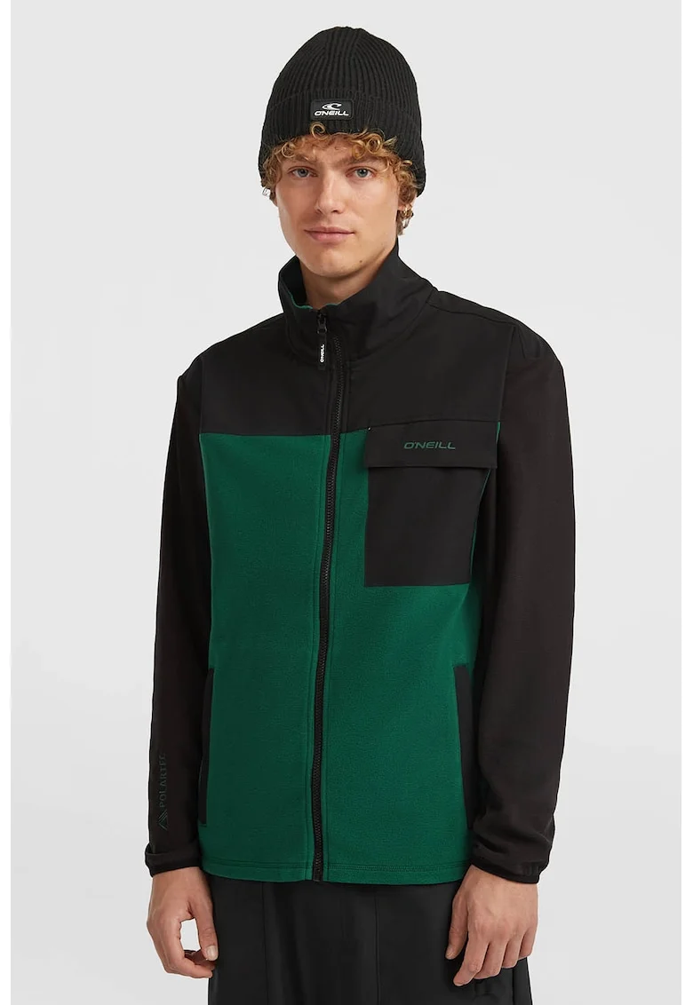 Jacheta din fleece, pentru schi Polartec Hyper, Verde/Negru