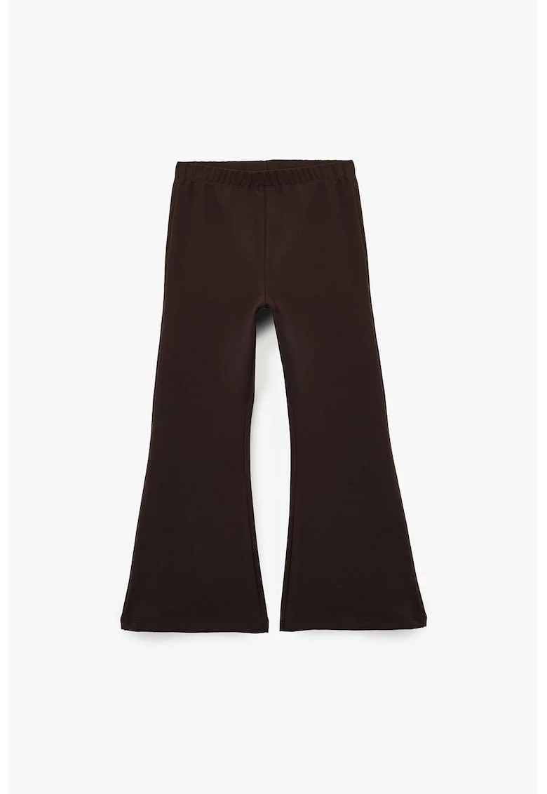 Pantaloni evazati cu talie inalta, Maro inchis