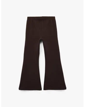 Pantaloni evazati cu talie inalta, Maro inchis