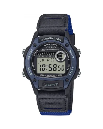 Ceas copii  W-220HF-8AVEF, cronograf digital, curea din textil, negru