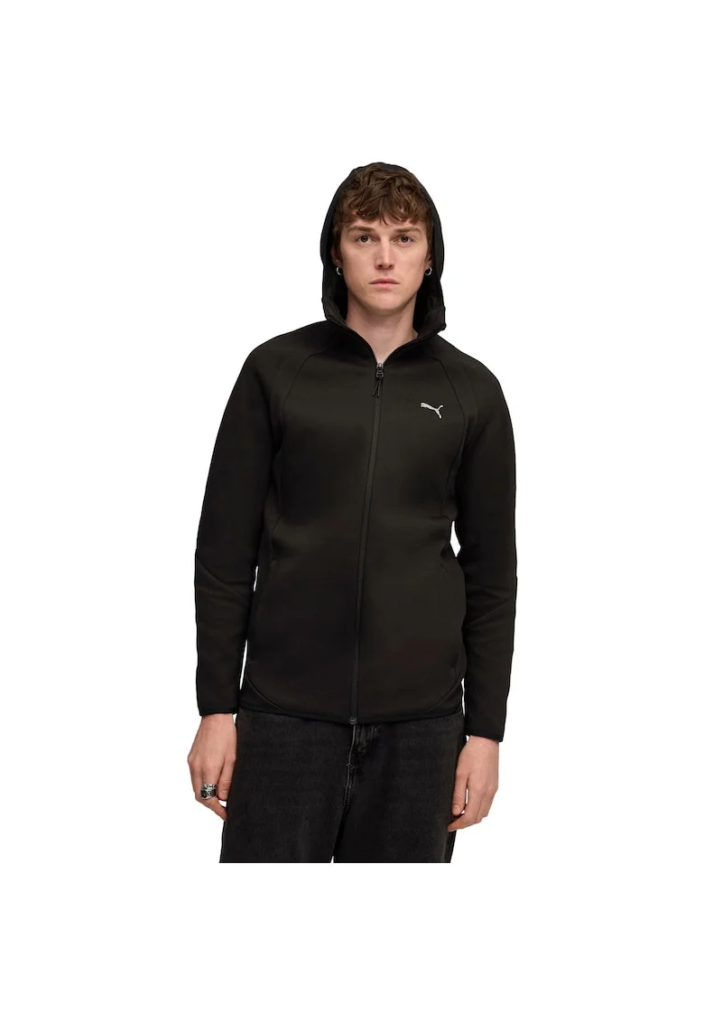 Hanorac barbati  Evostripe Fz Hoodie Dk, Negru