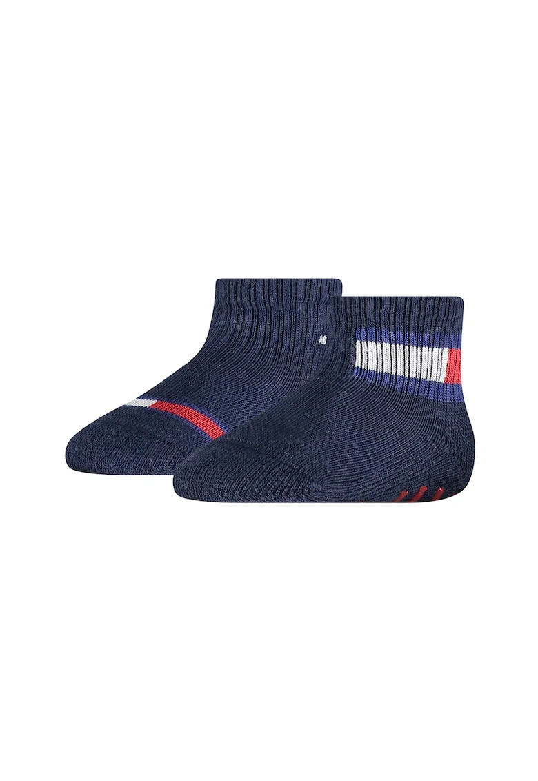 Set de sosete scurte cu model logo - 2 perechi