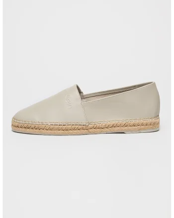 Espadrile din piele cu varf ascutit, Maro taupe deschis
