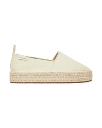 Espadrile dama  material textil, bej