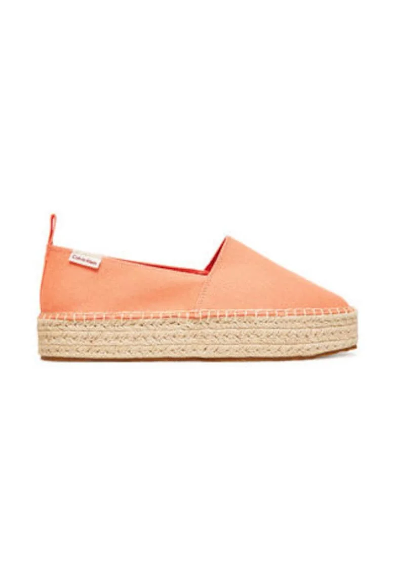 Espadrile dama  material textil, portocaliu