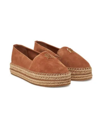 Espadrile pentru femei,  piele naturala, maro,