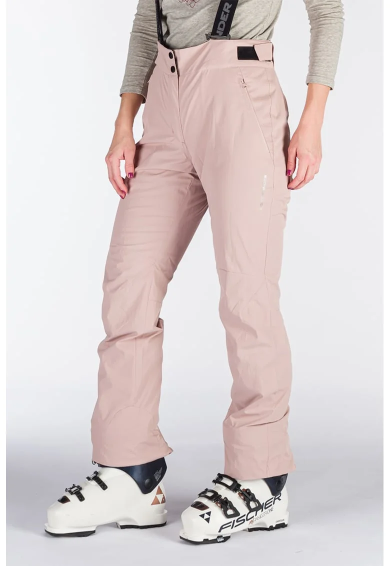 Pantaloni de schi 10K/10K cu bretele dama Maxine, Roz prafuit