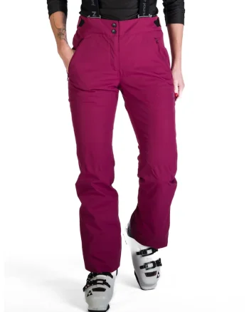 Pantaloni schi 10K/10K cu bretele dama Tamera, Roz zmeuriu