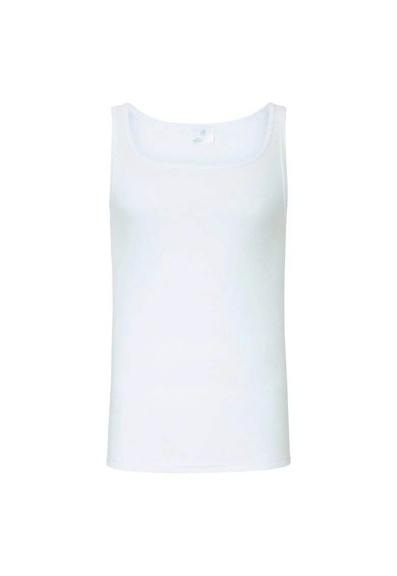 Top slim fit din bumbac, Alb