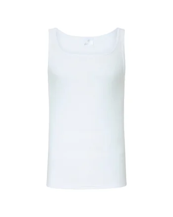 Top slim fit din bumbac, Alb