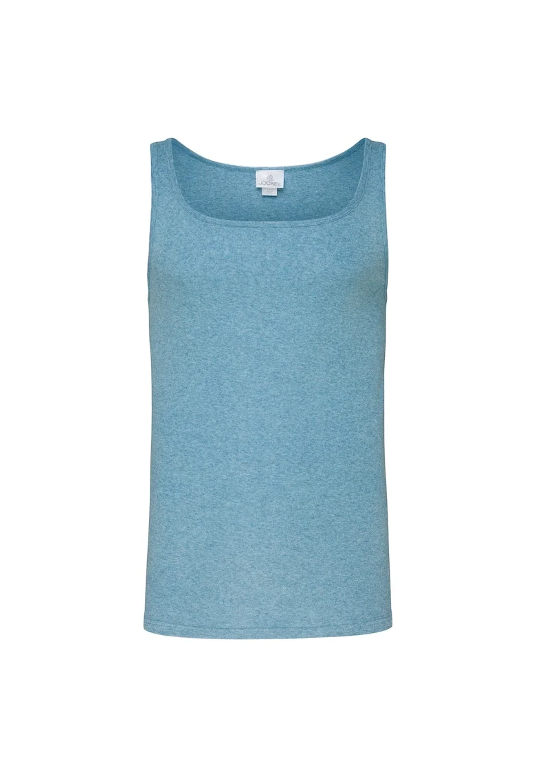 Top slim fit din bumbac, Albastru