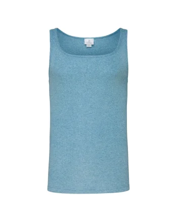 Top slim fit din bumbac, Albastru