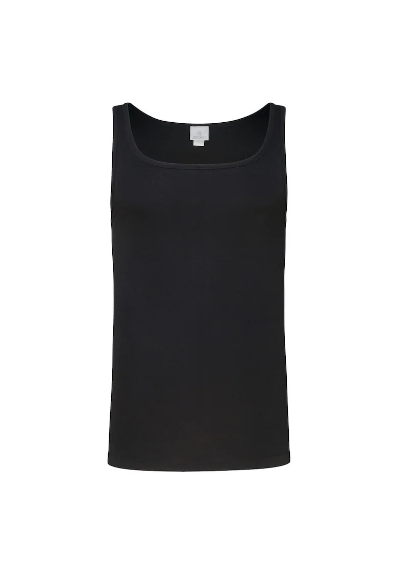 Top slim fit din bumbac, Negru