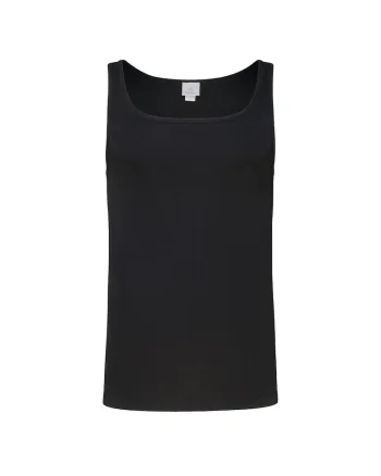 Top slim fit din bumbac, Negru