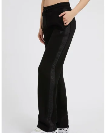 Pantaloni cu buzunare laterale pentru fitness, Negru