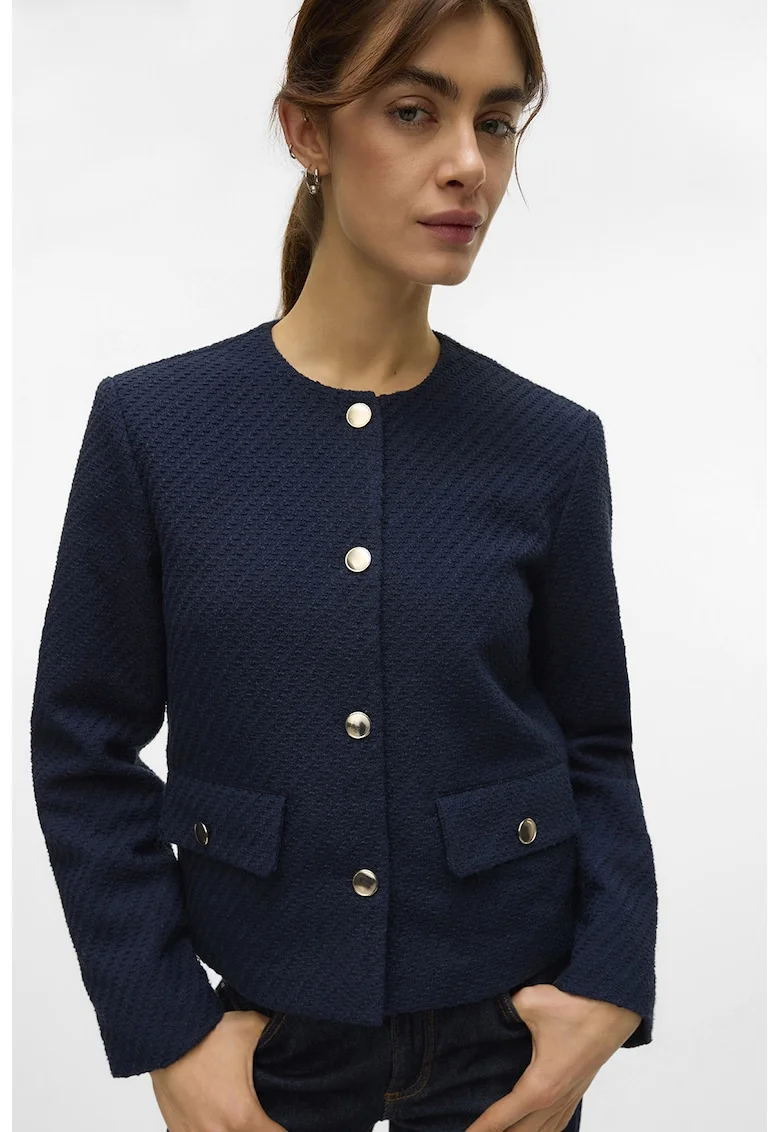 Jacheta cu buzunare cu clapa, Bleumarin