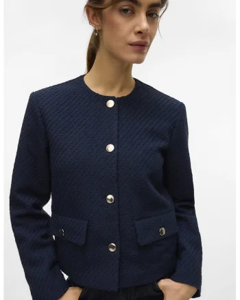 Jacheta cu buzunare cu clapa, Bleumarin