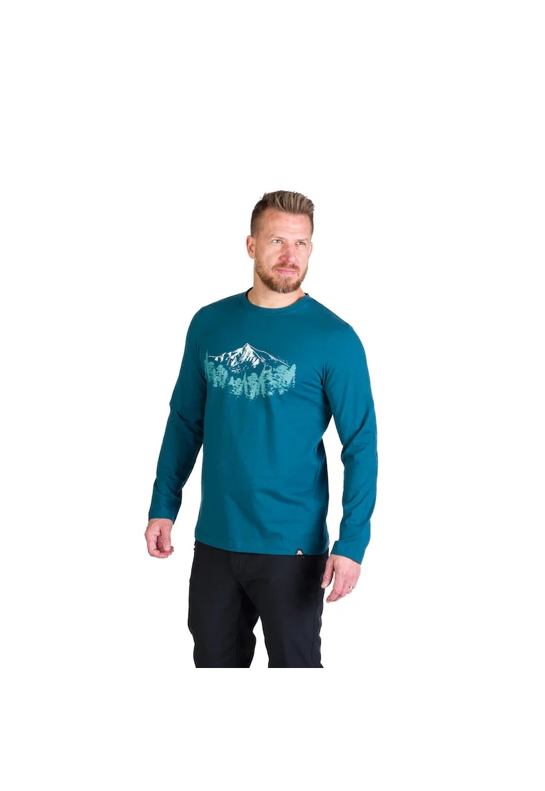 Tricou bumbac cu maneca lunga barbati Stewart, Bleumarin