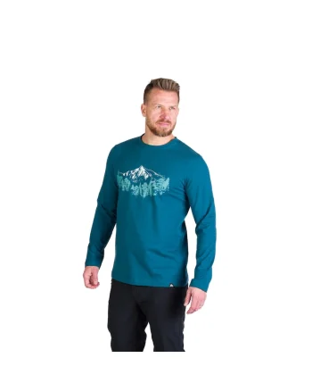 Tricou bumbac cu maneca lunga barbati Stewart, Bleumarin