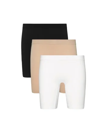 Set de colanti scurti pentru ciclism Skimmies - 3 piese, Alb/Negru/Bej