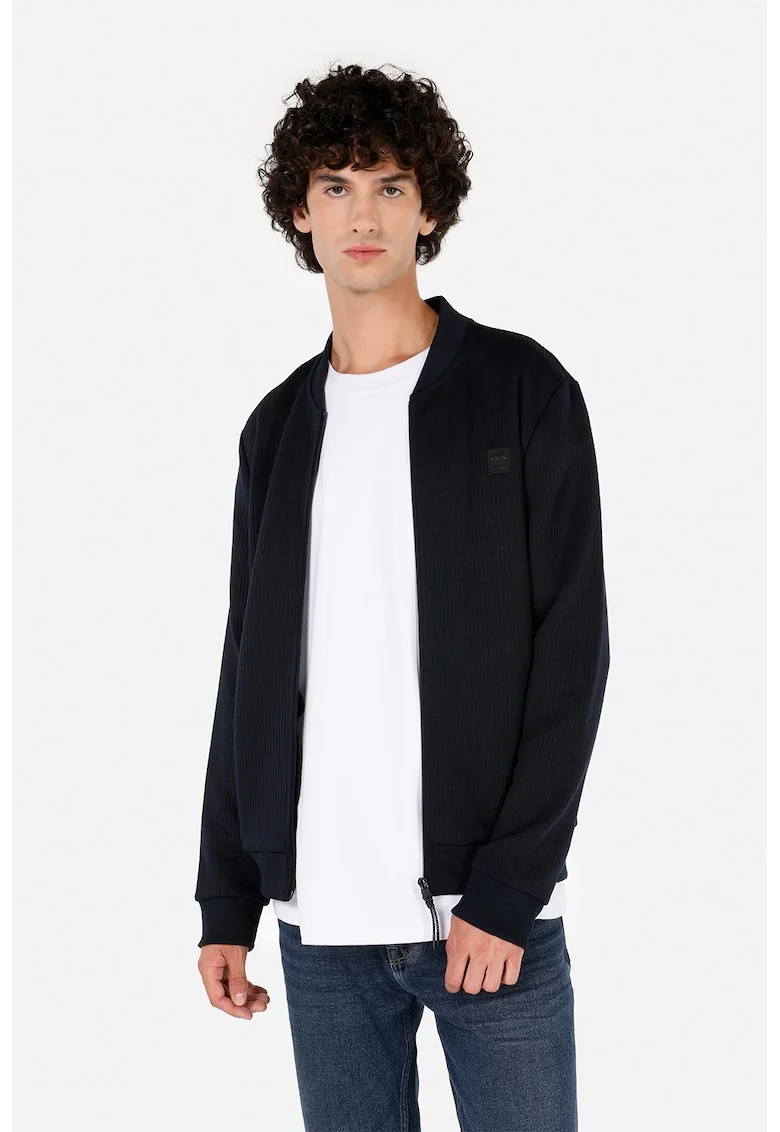 Jacheta cu maneci lungi, din denim, Bleumarin