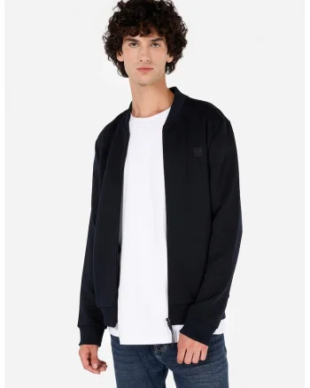 Jacheta cu maneci lungi, din denim, Bleumarin