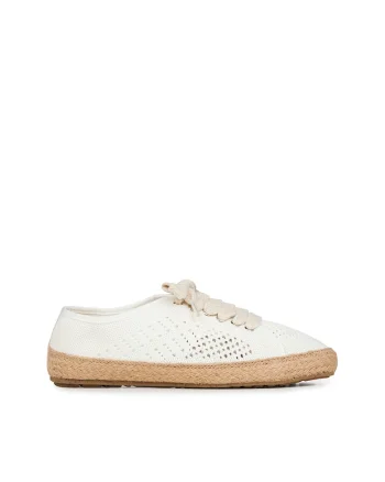 Espadrile cu sireturi si decupaje Agonis, Alb