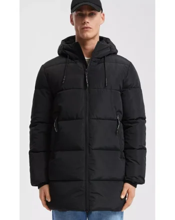 Q/S by s.Oliver Geaca Parka barbati cu gluga si croiala Regular fit, Negru